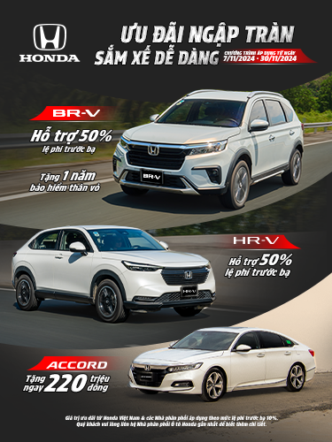 “Ưu đãi ngập tràn – Sắm xế dễ dàng” - Chương trình khuyến mại tháng 11 cho Honda BR-V, Honda HR-V & Honda Accord